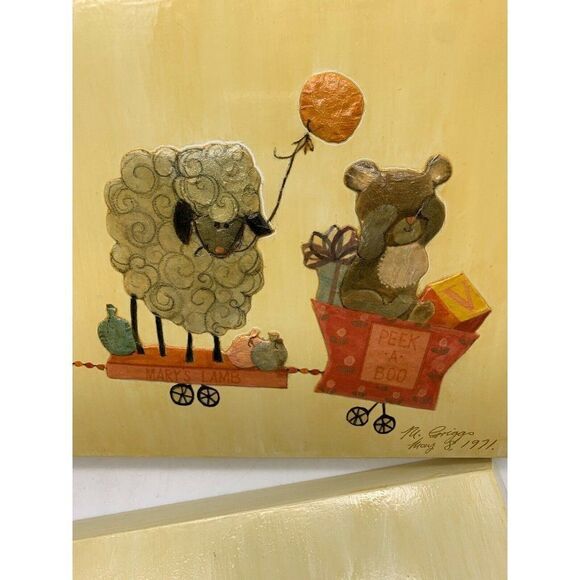 VTG Nursery Rhyme Train Decoupage Wall Hanging - Picture 8 of 12